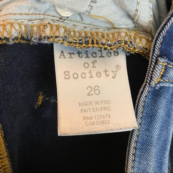 Articles of Society Sarah Mead Wash Distressed Raw Hem Skinny Jeans 
Size 26 - Picture 6 of 9